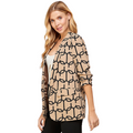 Blazer Beige con Estampado Geométrico