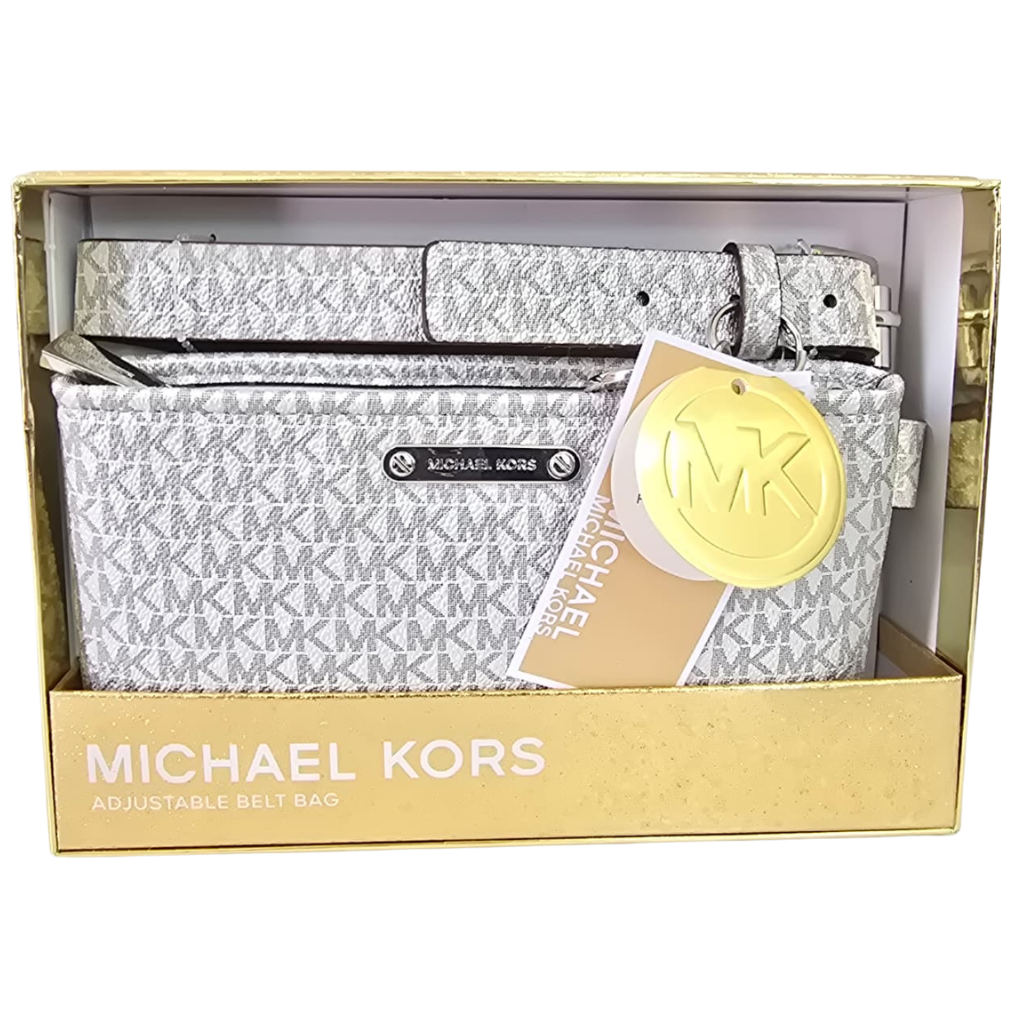 Cangurera Michael Kors Ajustable Blanca con Monograma
