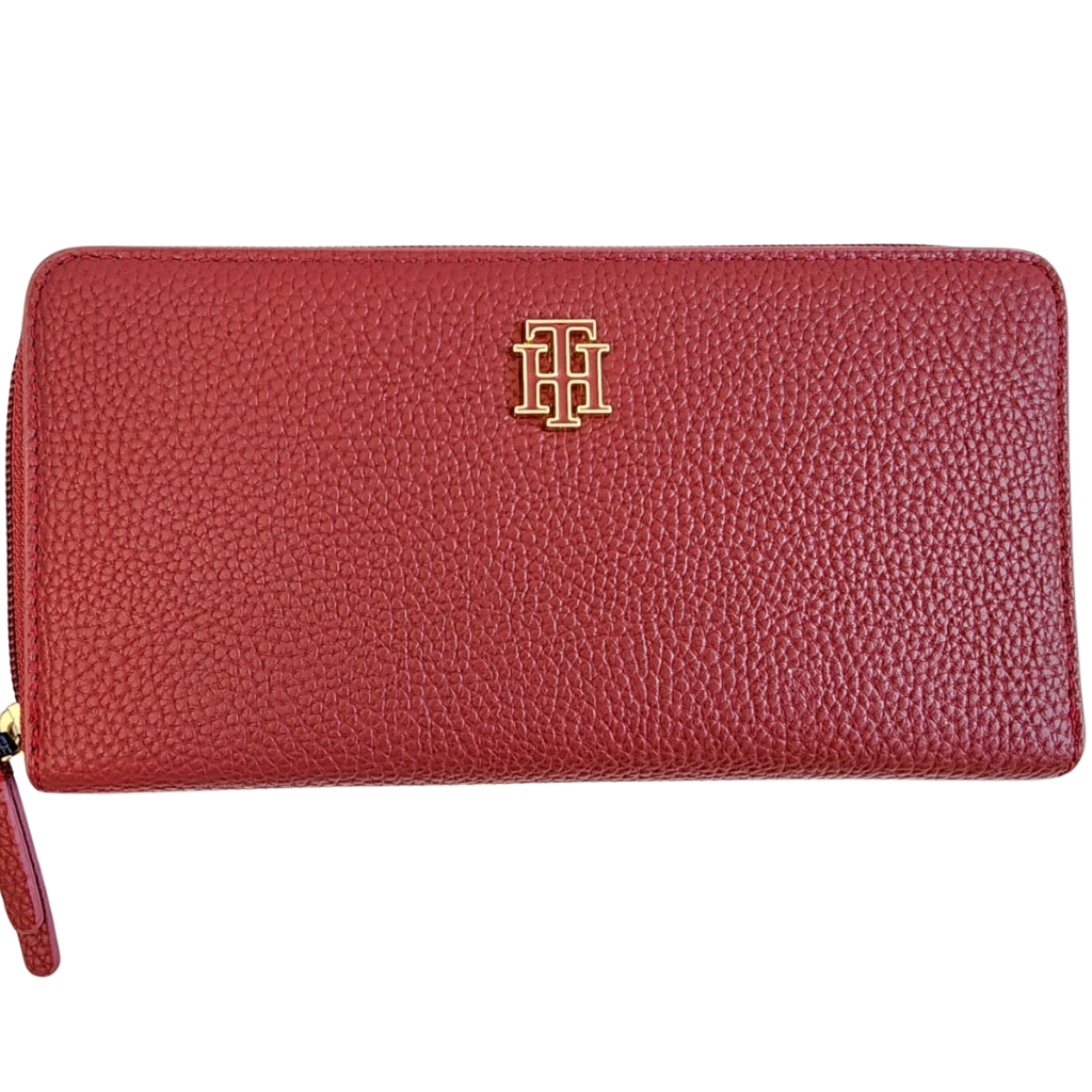 Cartera Tommy Hilfiger original roja con cierre tipo wristlet