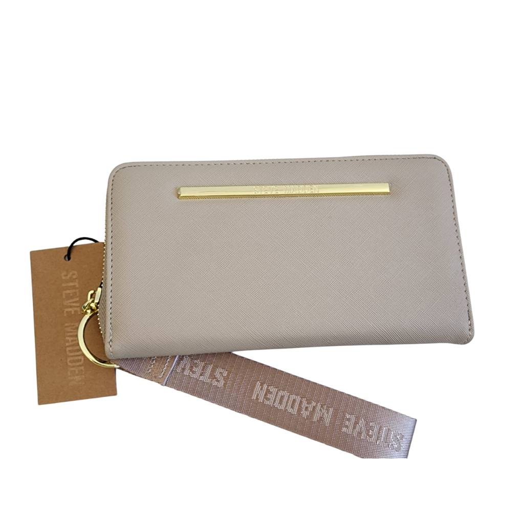 Cartera Steve Madden Tipo Wallet Cierre Completo Beige Mujer