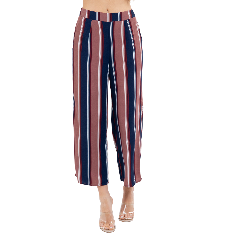 Pantalón Palazzo Rayado Multicolor