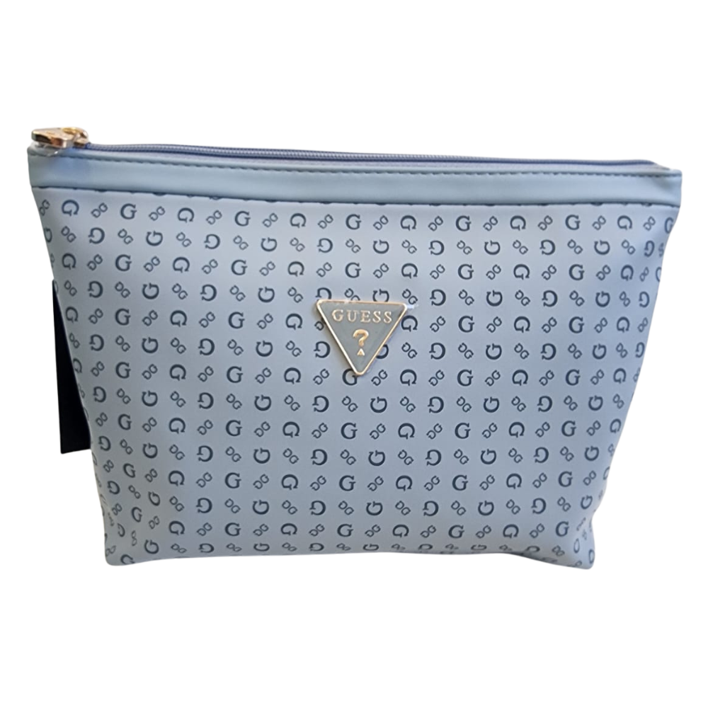 Cosmetiquera Guess original azul con monograma G