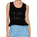 Blusa Tejida Negra con Detalle Calado