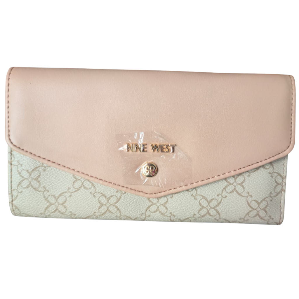 Cartera Nine West Bicolor Beige con Compartimentos