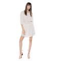 Vestido corto crema con print de corazone