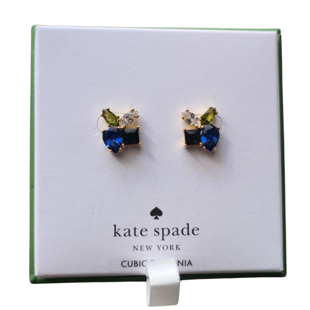 Aretes Kate Spade originales con cristales multicolor