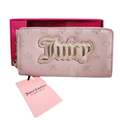 Cartera Juicy Couture original rosa con cierre y logo dorado