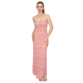 Vestido Largo Rosa Texturizado Elegante Con Tirantes