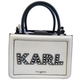 Bolsa Karl Lagerfeld blanca con logo KARL y correa ajustable