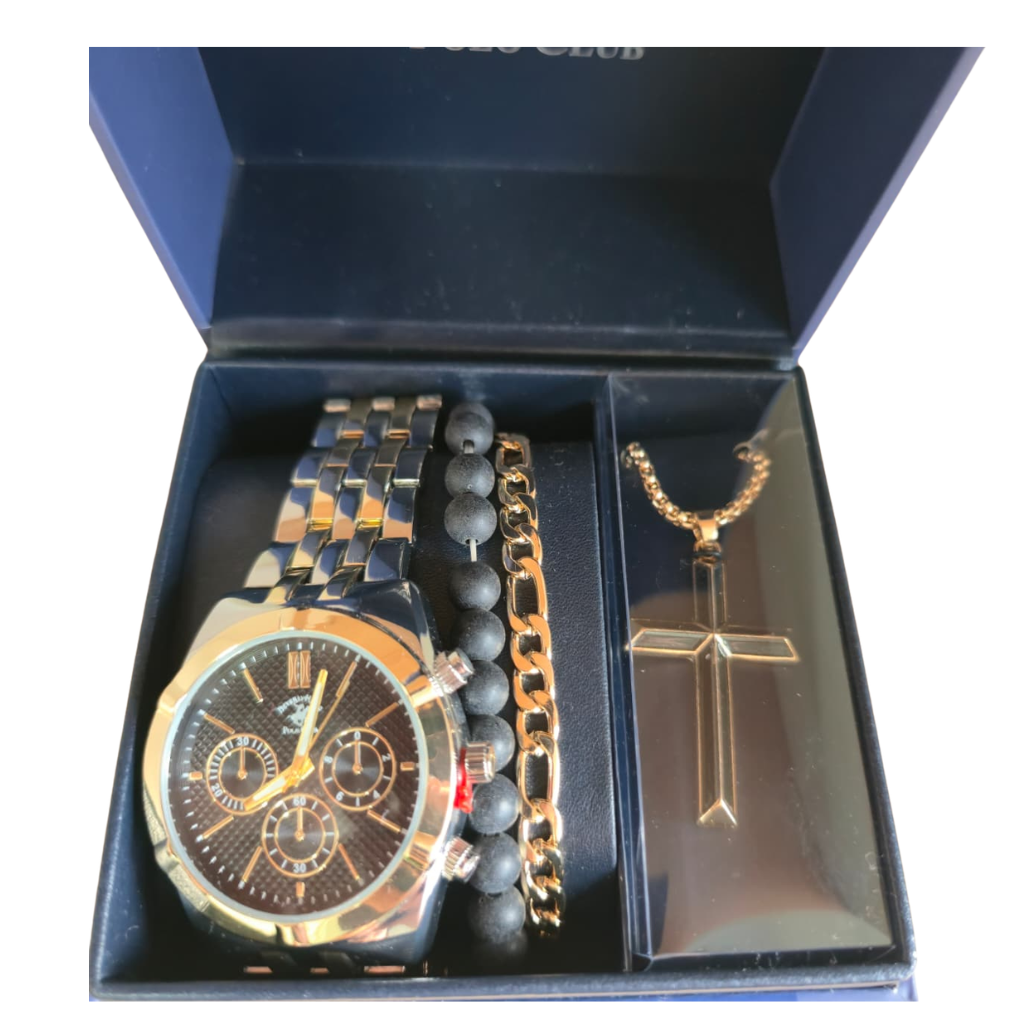 Set Beverly Hills Polo Club para Caballero – Reloj, Pulseras y Collar