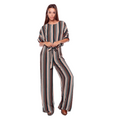 Jumpsuit a Rayas con Cinturón