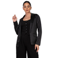 Blazer negro satinado con microcristales