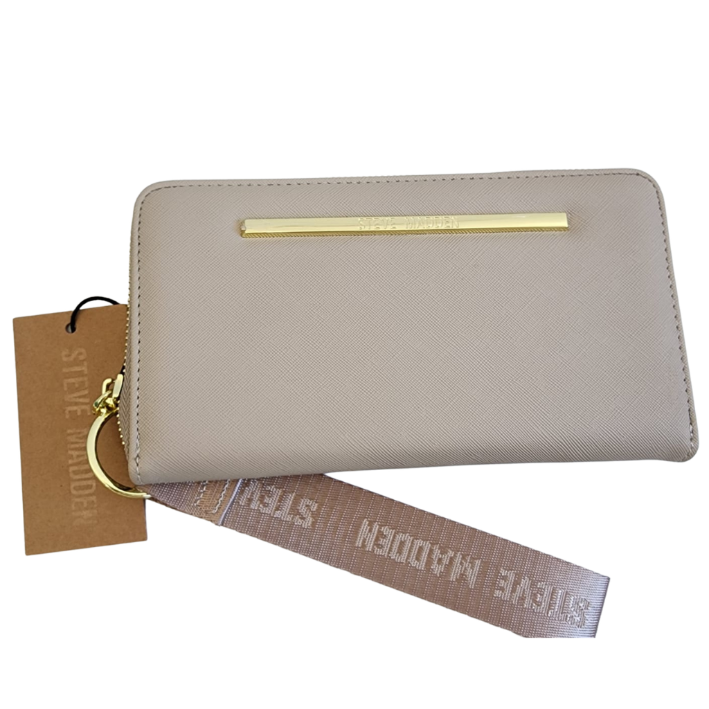 Cartera Steve Madden original tipo wristlet con cierre y correa
