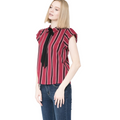 Blusa de rayas con lazo negro