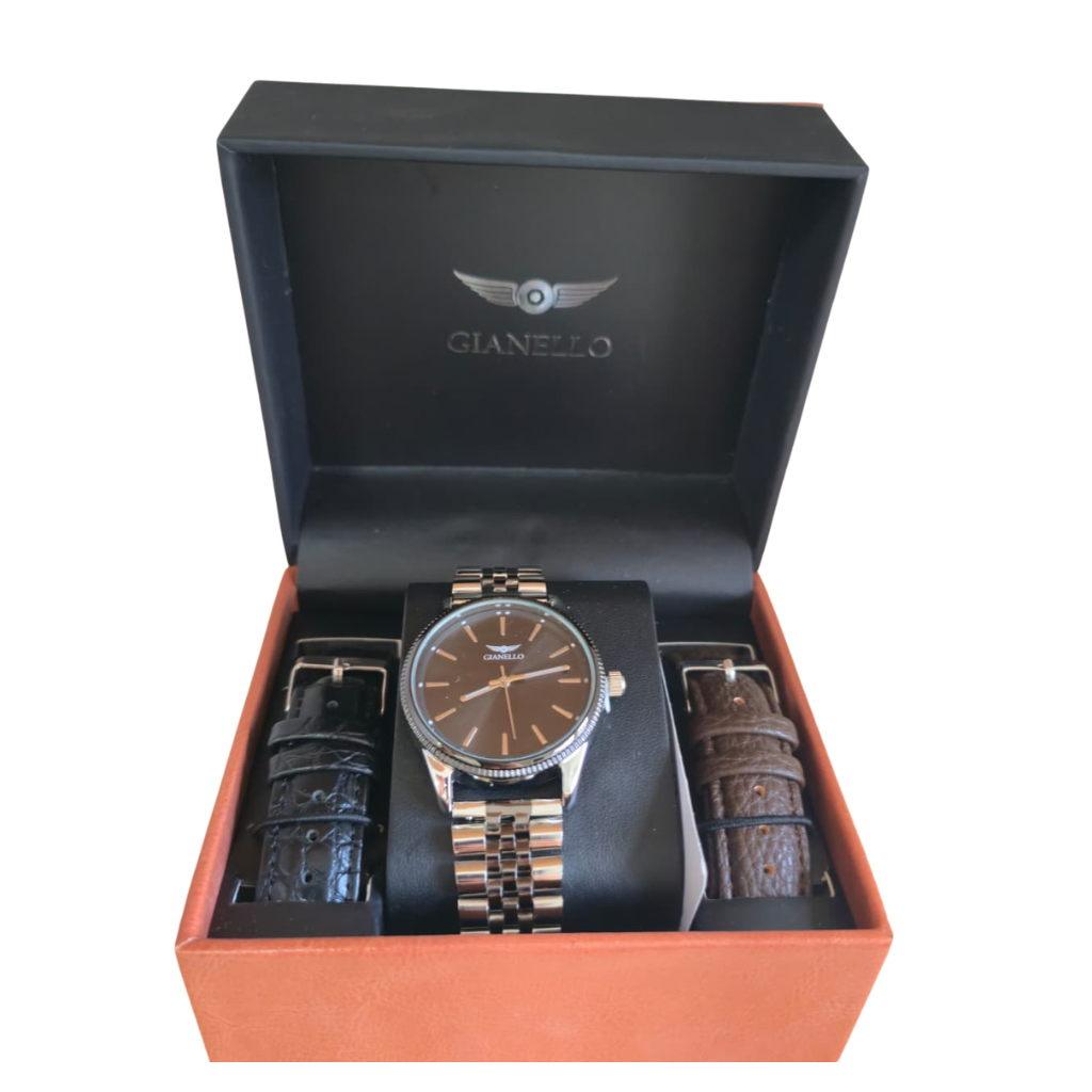 Set de Reloj Gianello para Caballero con Correas Intercambiables