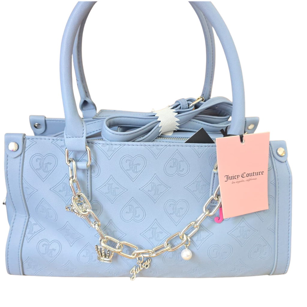 Bolsa Juicy Couture Azul Cielo Monograma JC Con Correa Ajustable