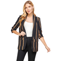 Blazer negro con rayas beige