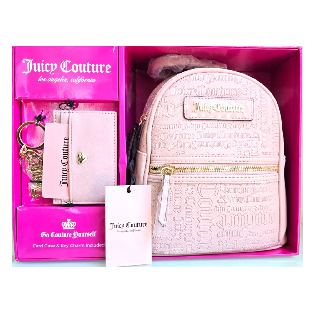 Set Juicy Couture Mochila Mini + Porta Tarjetas + Llavero