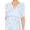 Blusa Azul Claro Estampada Manga Amplia