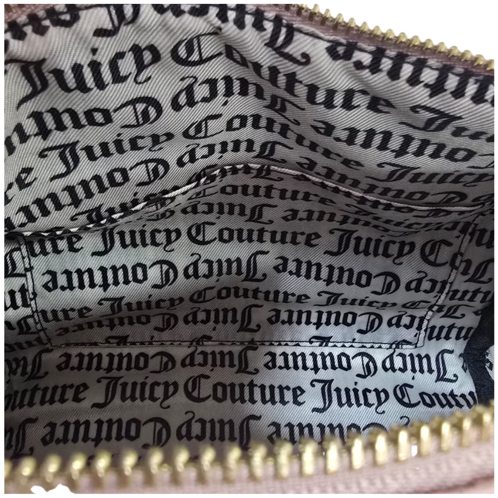 Bolso Satchel Juicy Couture Rosa Claro con Charms Decorativos y Correa Ajustable