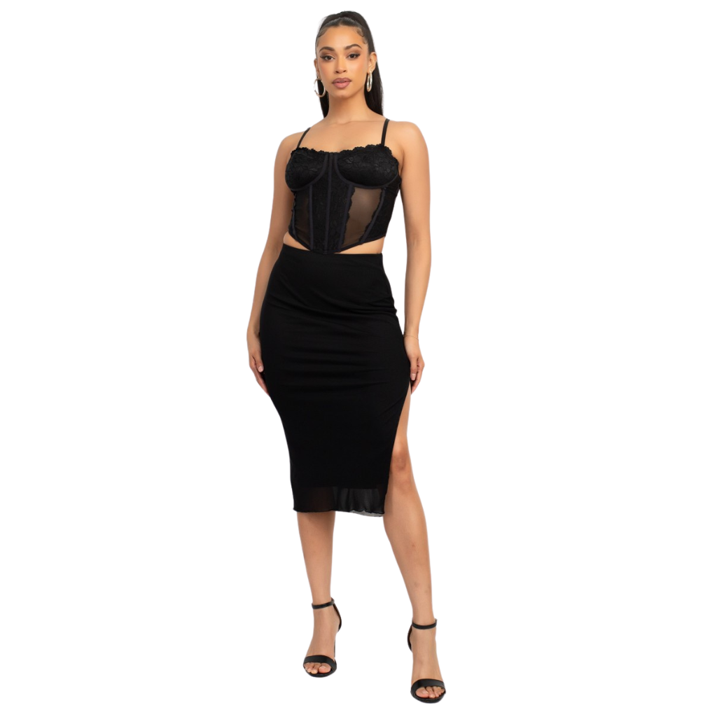 Falda midi negra