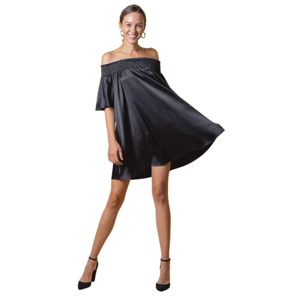 Vestido offsholder negro