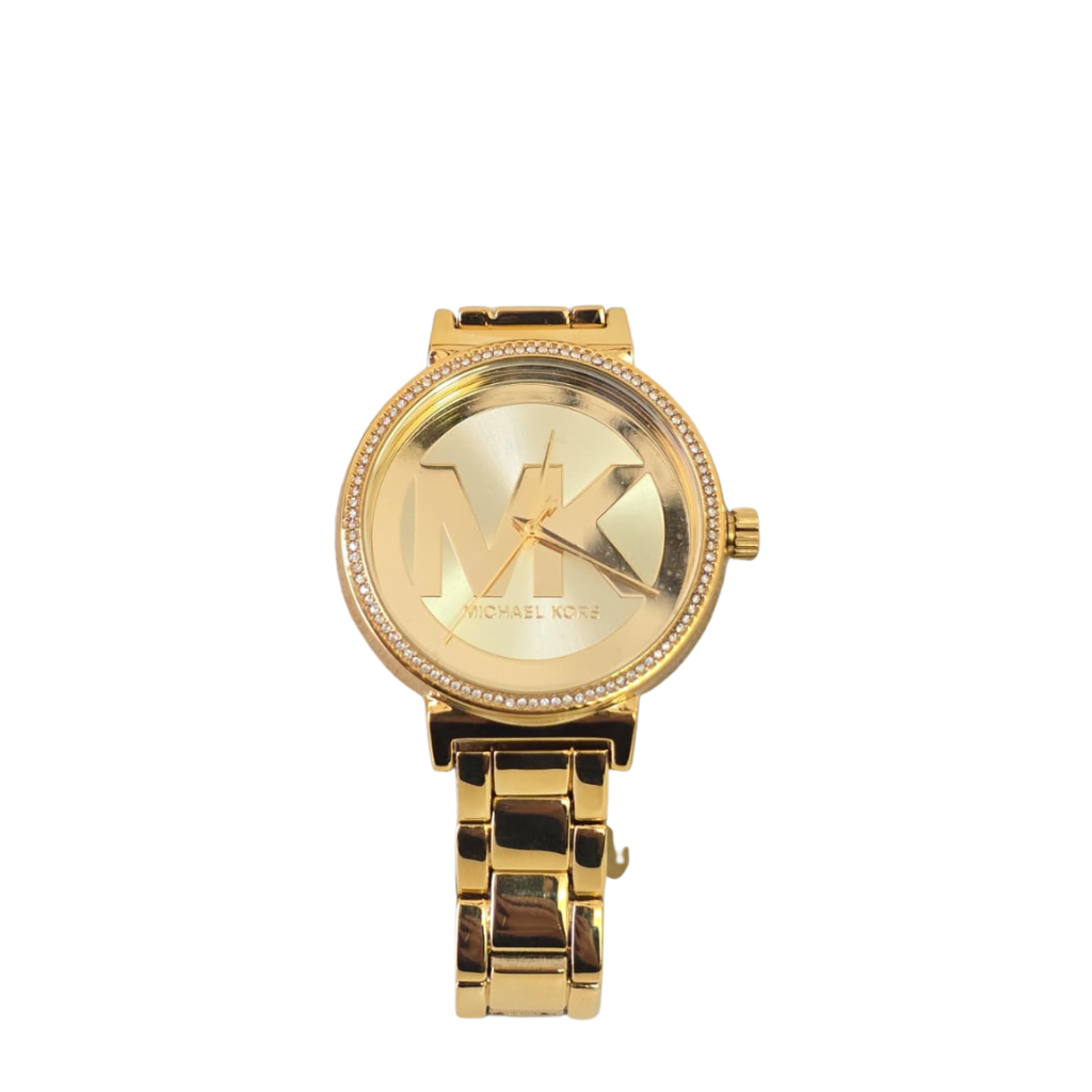 Reloj Michael Kors Dorado con Logo MK y Cristales
