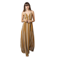 Vestido Largo Rayas Mostaza con Tirantes