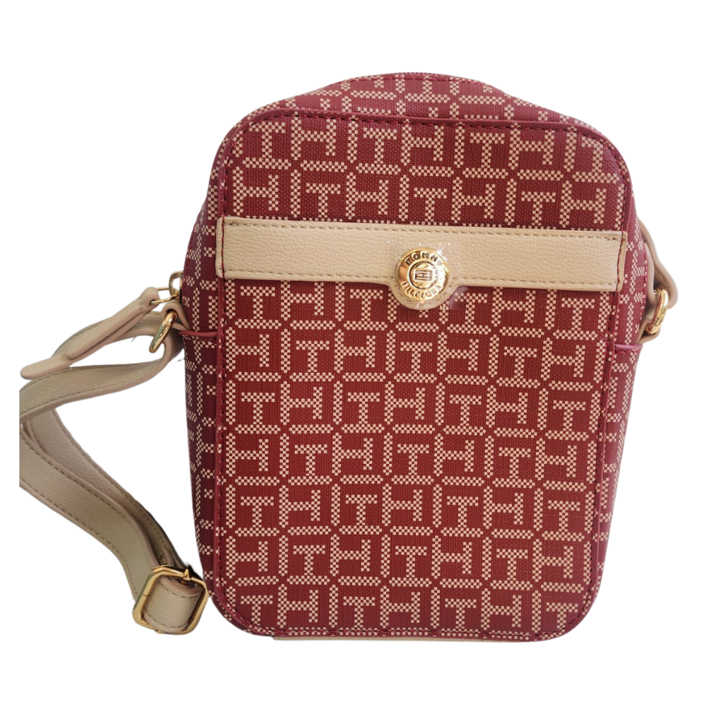 Bolsa Tommy Hilfiger crossbody roja con monograma