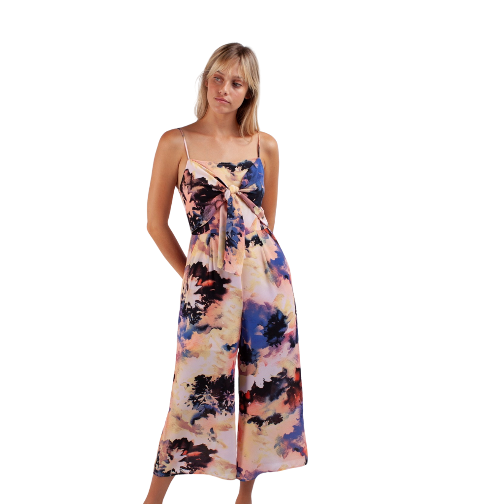 Jumpsuit estampado acuarela con tirantes