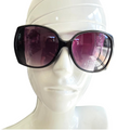 Lentes de sol oversized negros con mica morada degradada