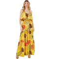 Jumpsuit largo amarillo estampado tropica
