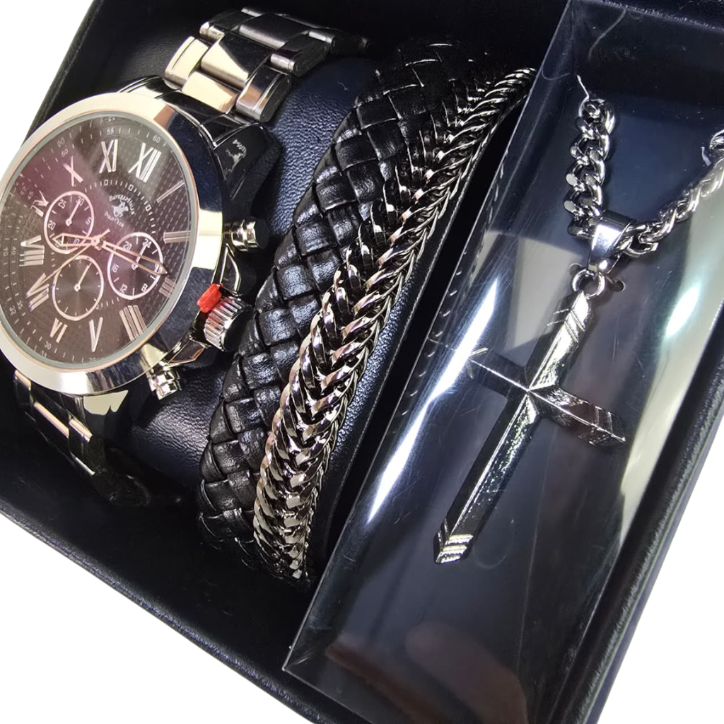 Set Beverly Hills Polo Club para Hombre con Reloj, Pulseras y Collar