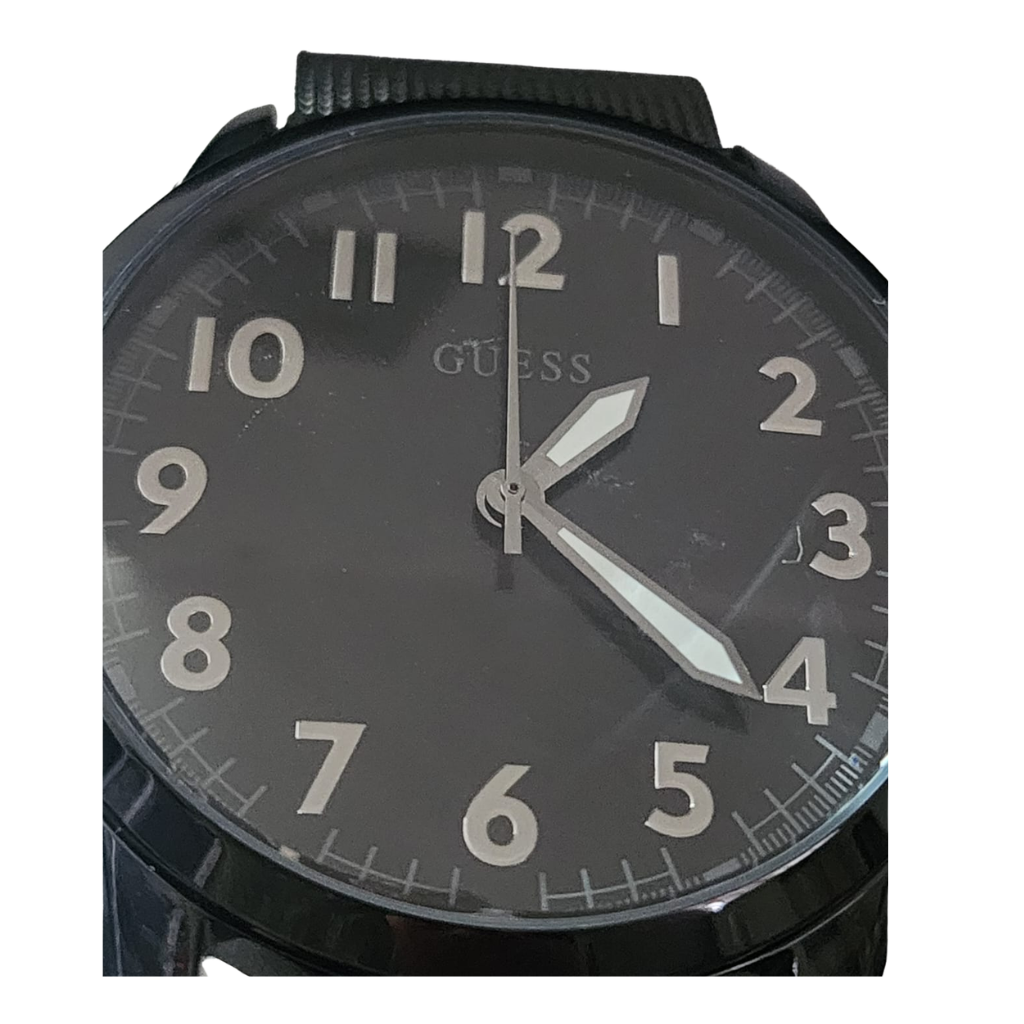 Reloj Guess Hombre Negro con Correa Mesh Diseño Minimalista Elegante