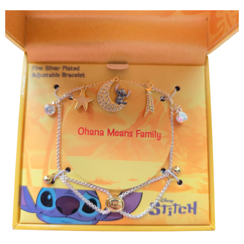 Pulsera Stitch ajustable con dijes y cristales.