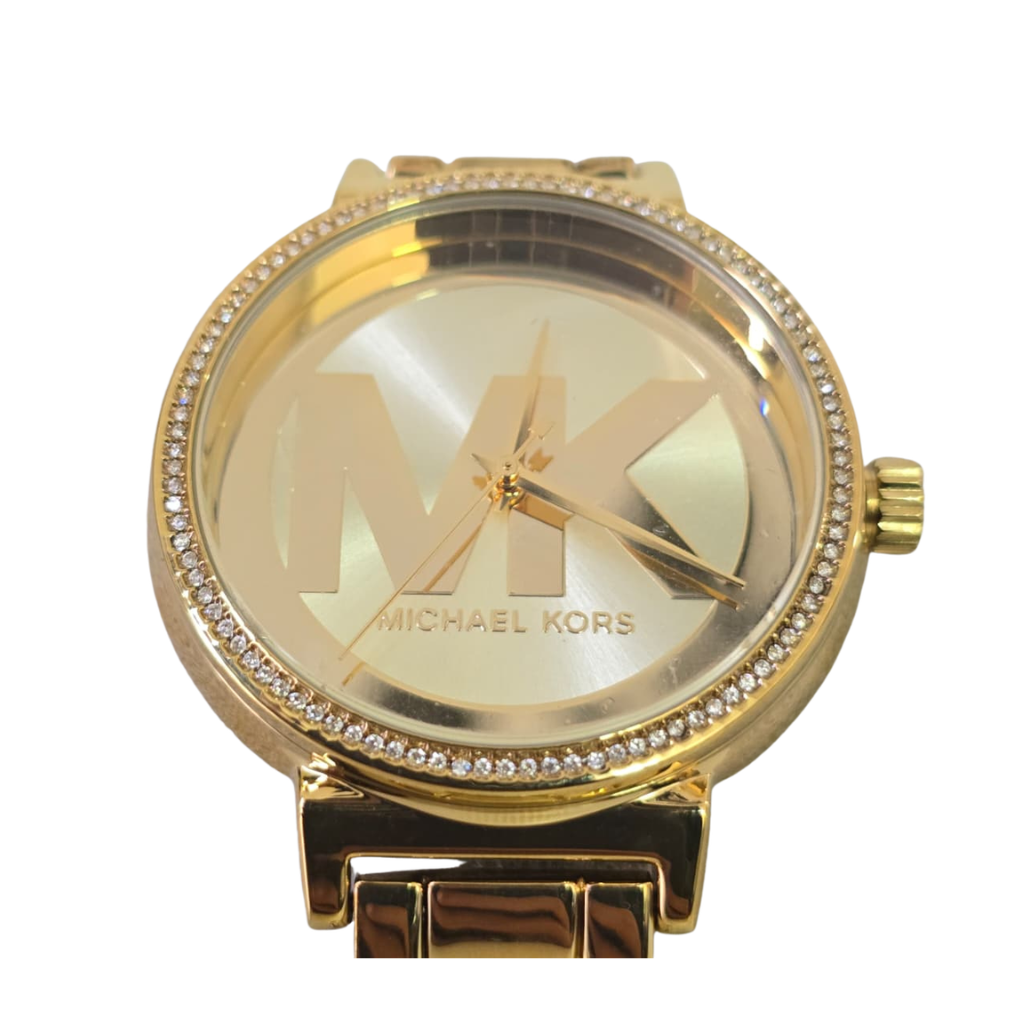 Reloj Michael Kors Dorado con Logo MK y Cristales