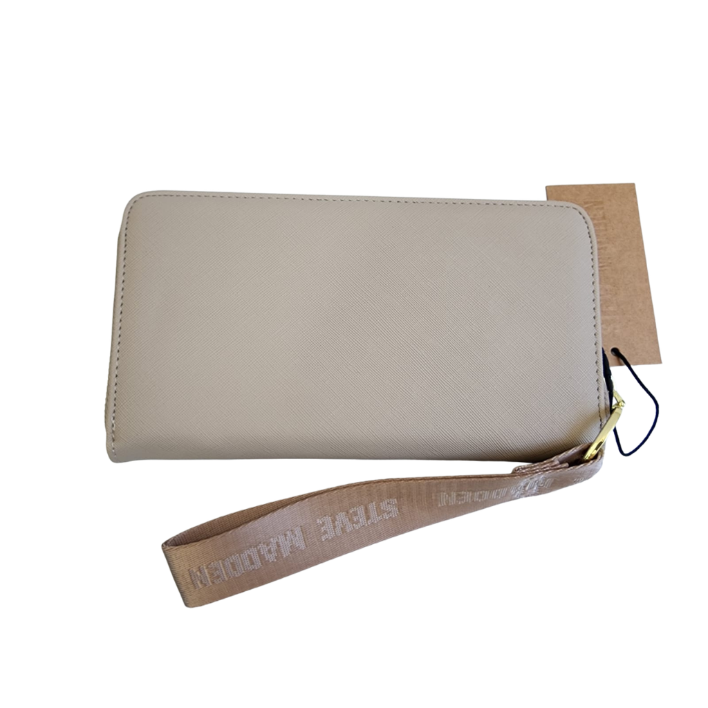 Cartera Steve Madden Tipo Wallet Cierre Completo Beige Mujer