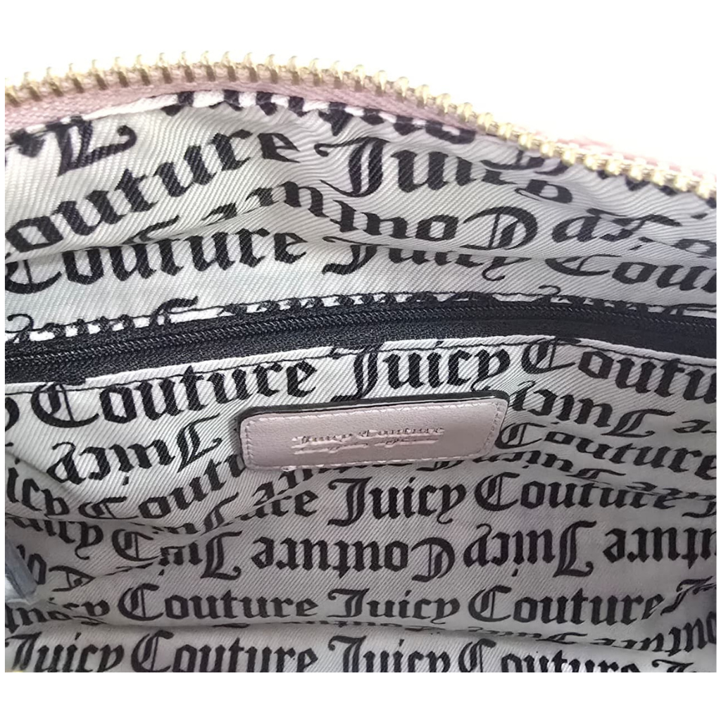Bolso Satchel Juicy Couture Rosa Claro con Charms Decorativos y Correa Ajustable