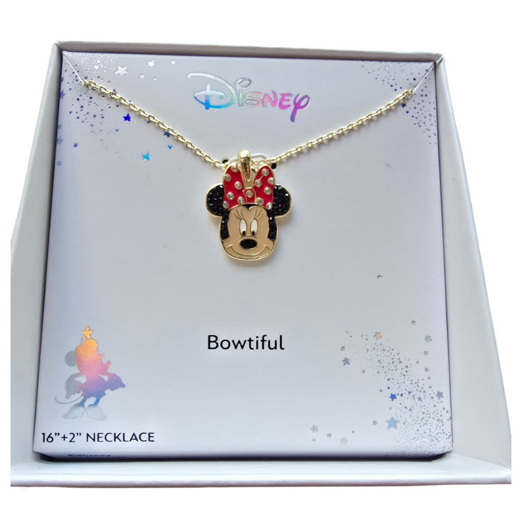 Collar Disney Minnie Mouse Original Dorado Con Cristales Bowtiful