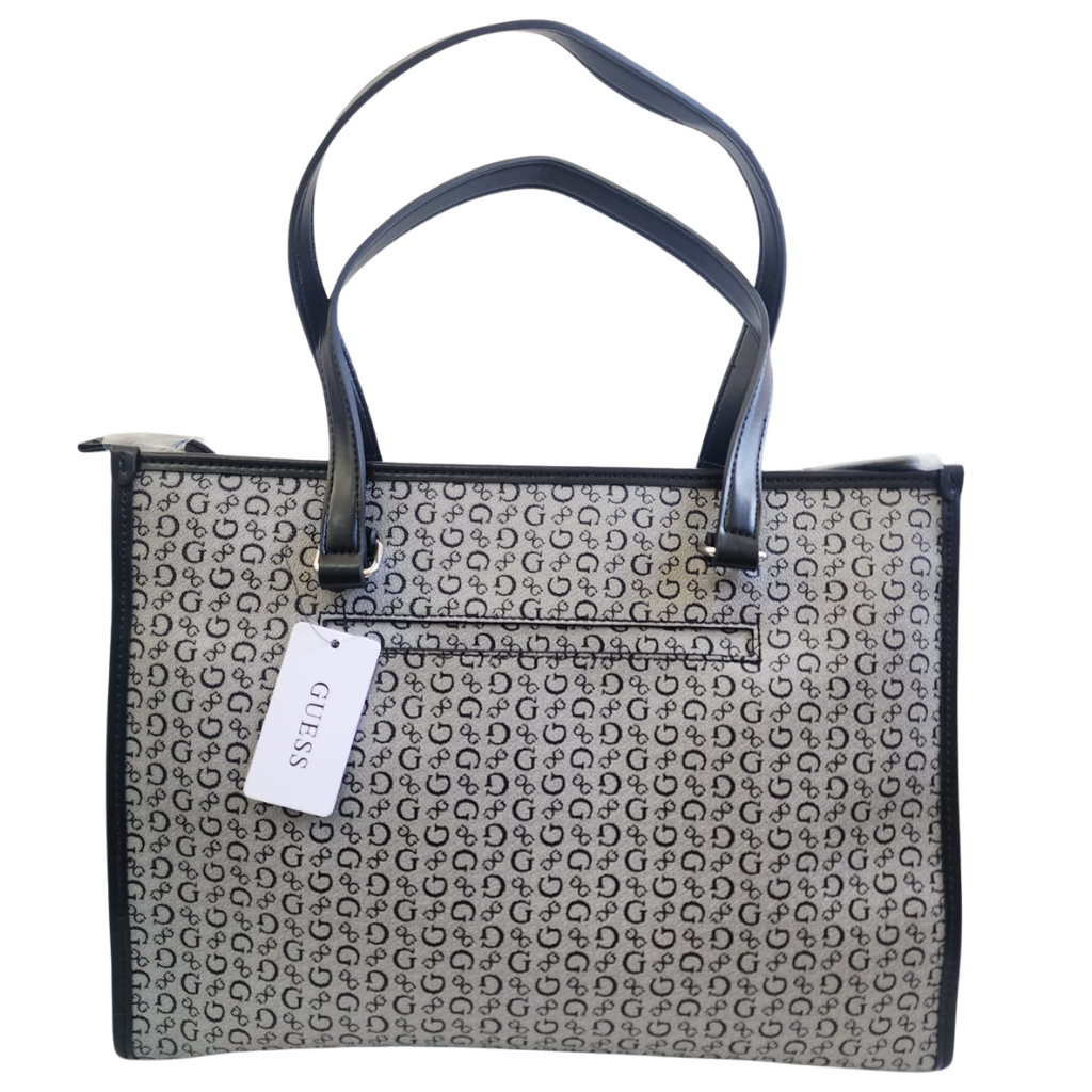 Bolsa Guess tote monograma negro con asas largas