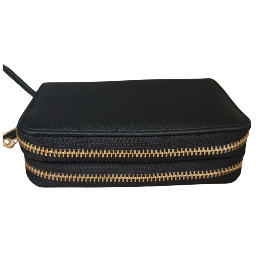 Cartera Juicy Couture Negra Doble Cierre con Cristalesjj