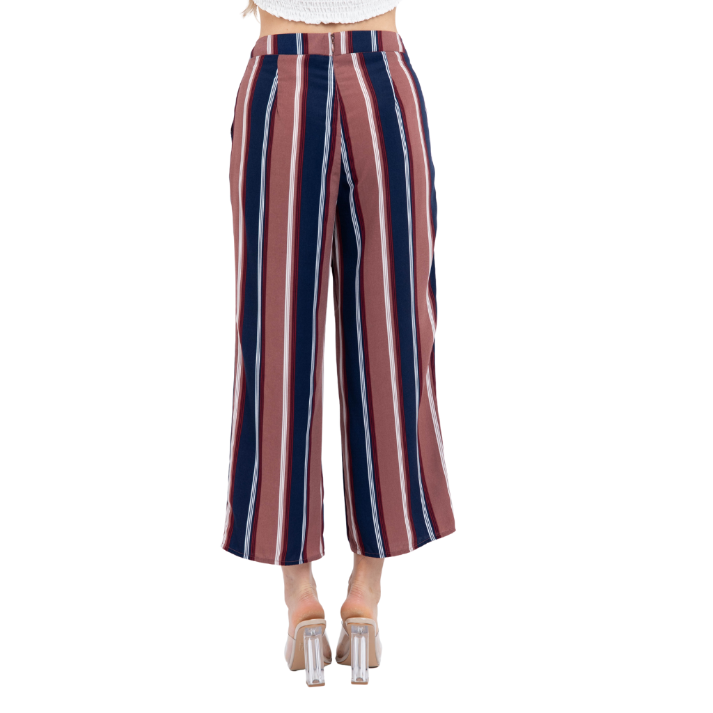 Pantalón Palazzo Rayado Multicolor
