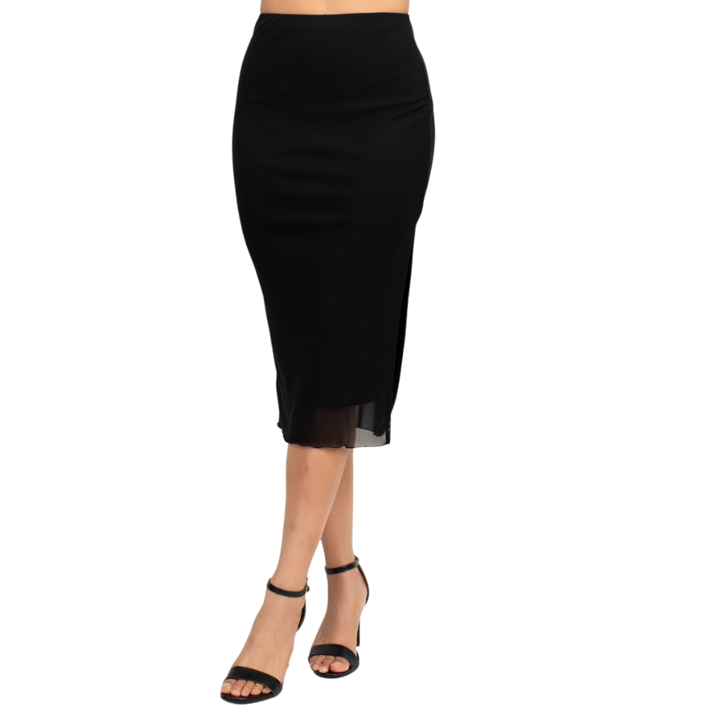 Falda midi negra