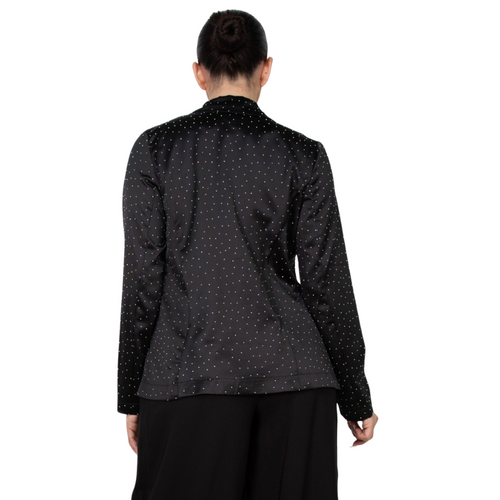 Blazer negro satinado con microcristales