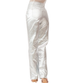 Pantalón metálico plateado recto