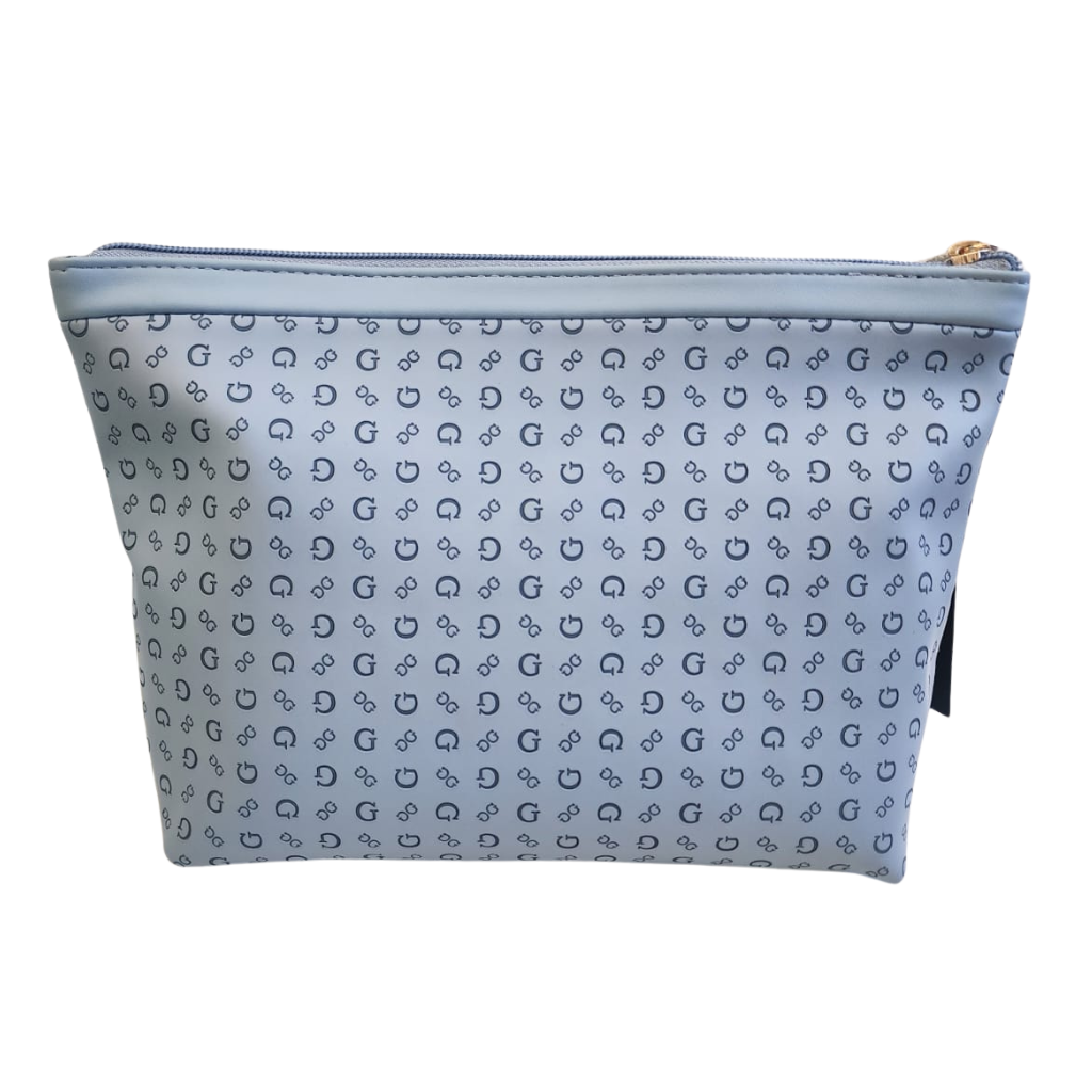 Cosmetiquera Guess original azul con monograma G