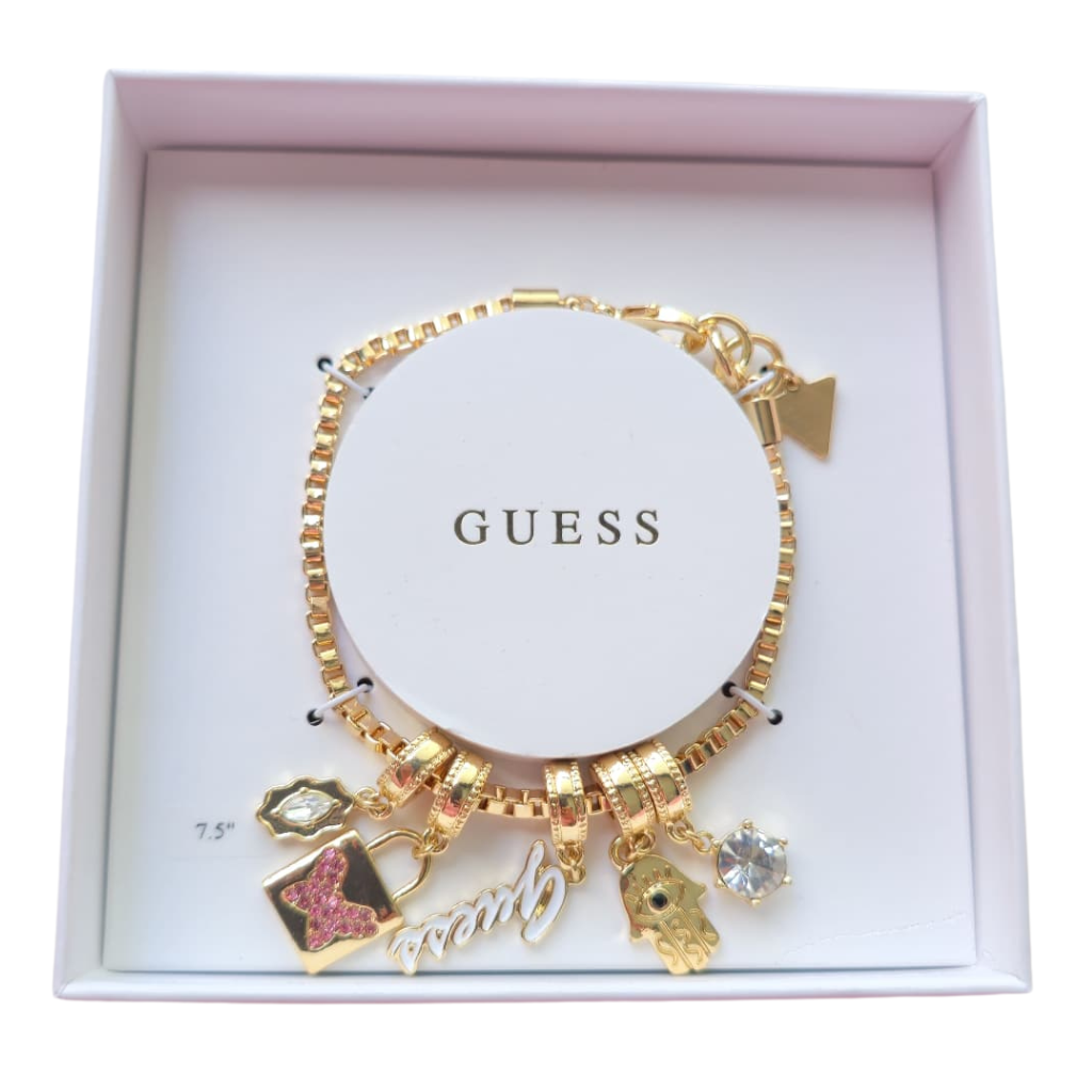 Pulsera Guess dorada con charms