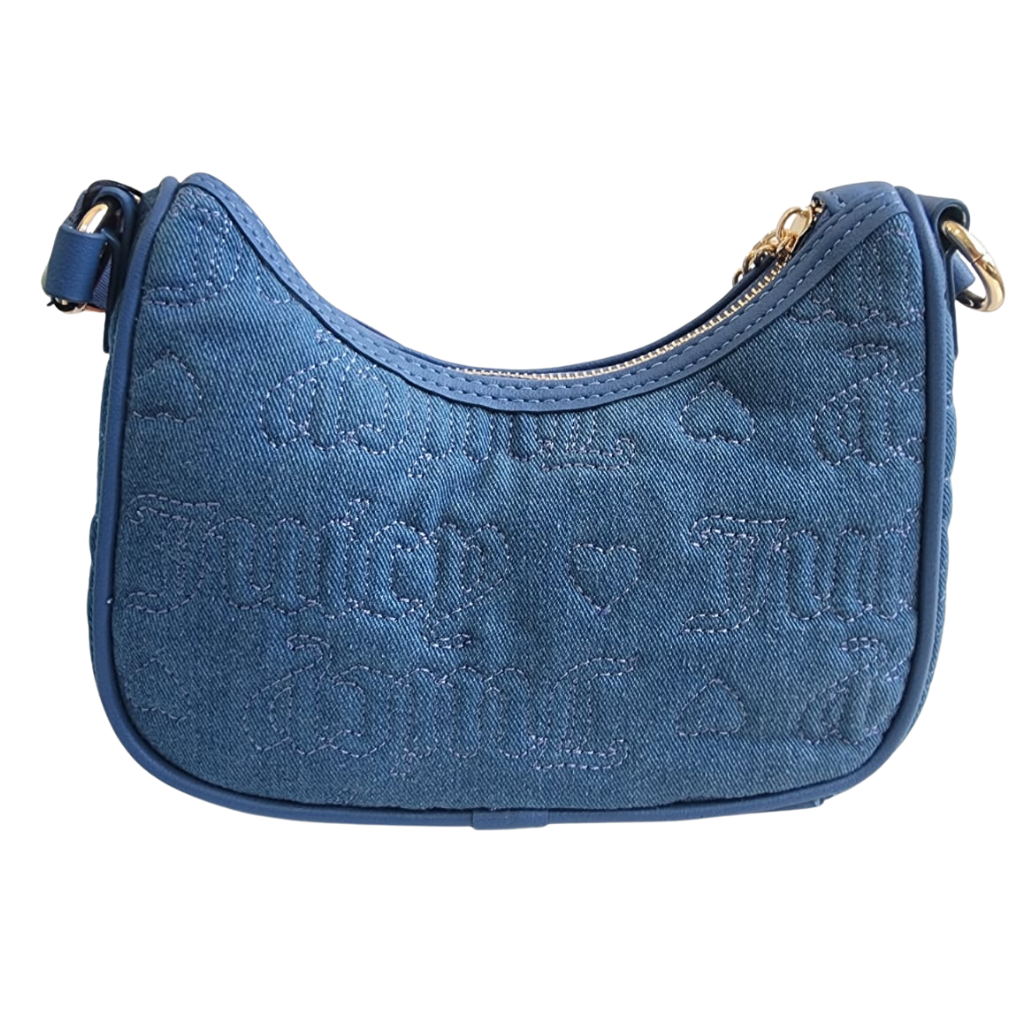 Bolsa Juicy Couture denim azul con monedero y correa ajustable