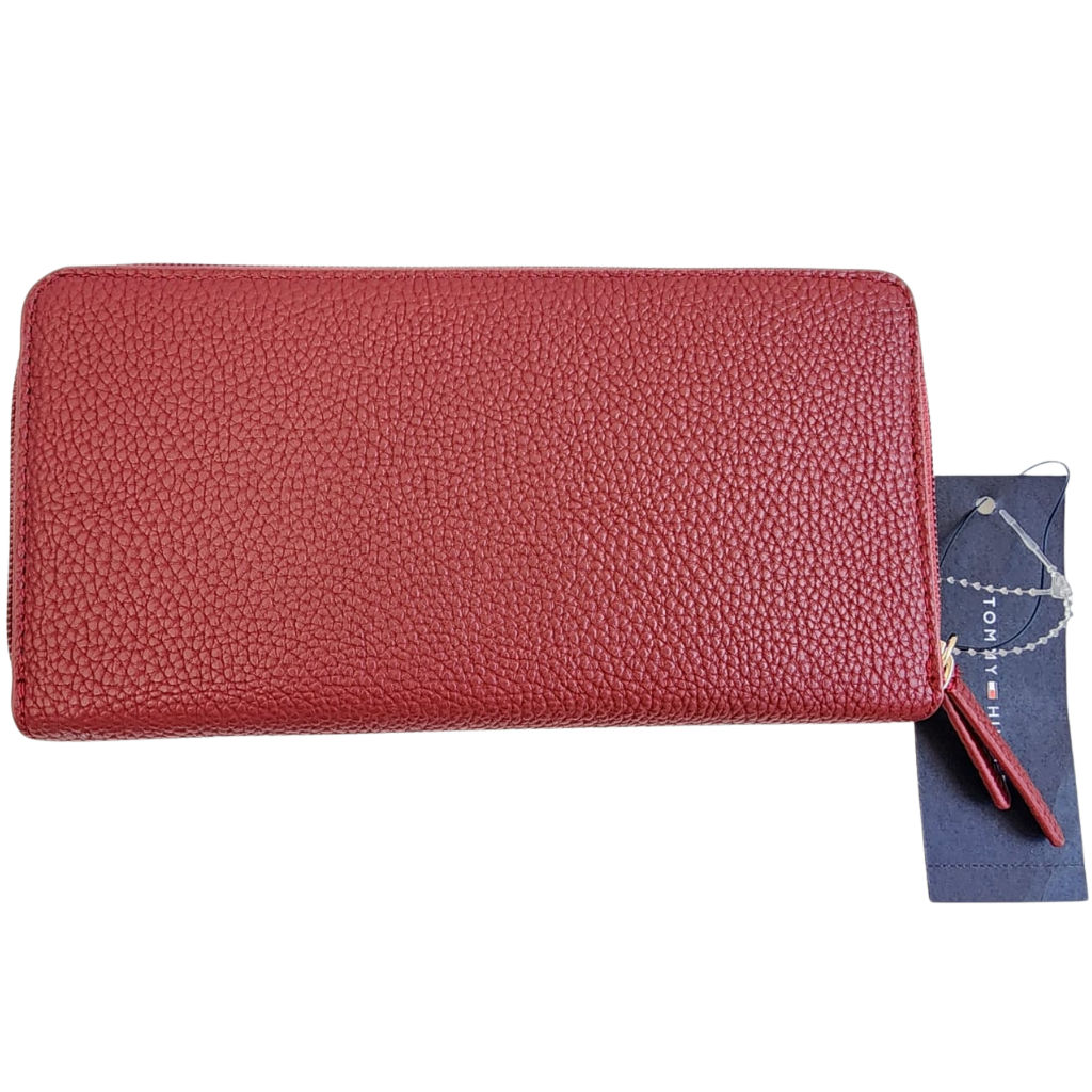 Cartera Tommy Hilfiger original roja con cierre tipo wristlet