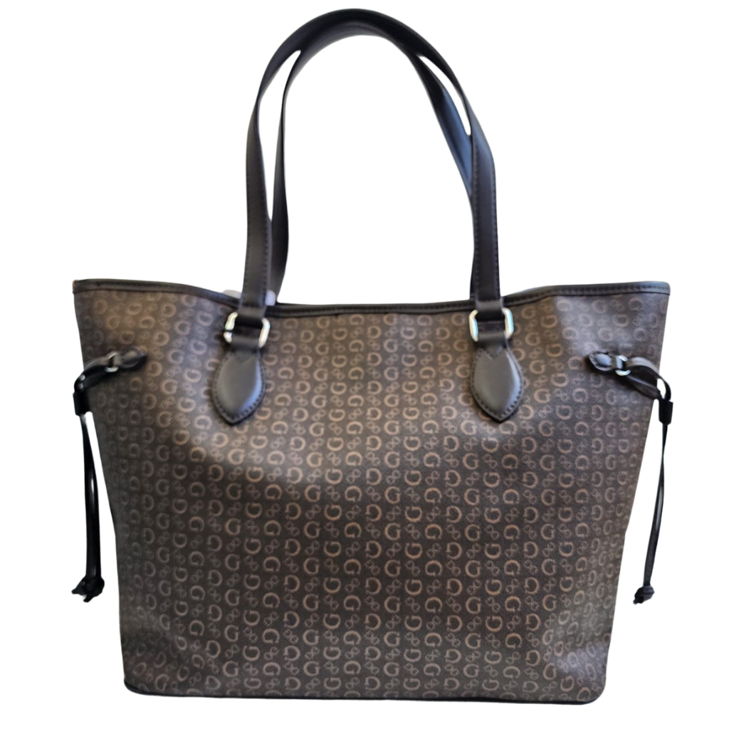 Bolsa Guess original café con monograma y asas largas  Descripción: